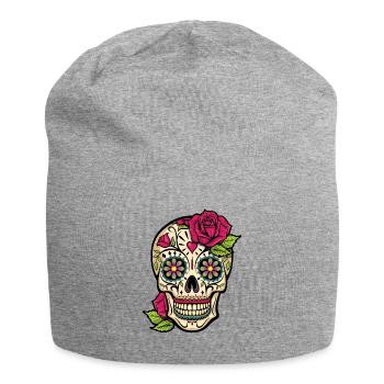 Crâne de sucre, jour des morts, Dia de los Muertos - Bonnet en jersey - gris chiné - Devant