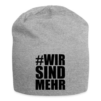 WIR SIND MEHR - Jersey-Beanie - Grau meliert - Vorne