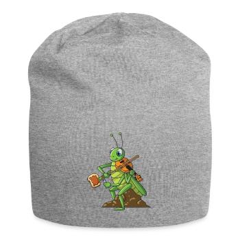 Geige Grille Geigenspieler Multitasking Brot - Jersey-Beanie - Grau meliert - Vorne