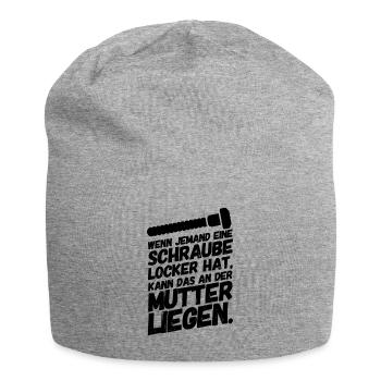 Schraube Locker Mutter Lustige Sprüche - Jersey-Beanie - Grau meliert - Vorne