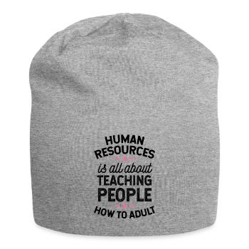 How to Adult HR Gift, Funny Human Resources - Jersey Beanie - heather grey - Front