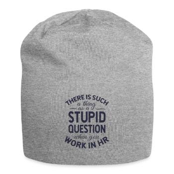 Stupid Question in HR Gift, Funny Human Resources - Jersey Beanie - heather grey - Front