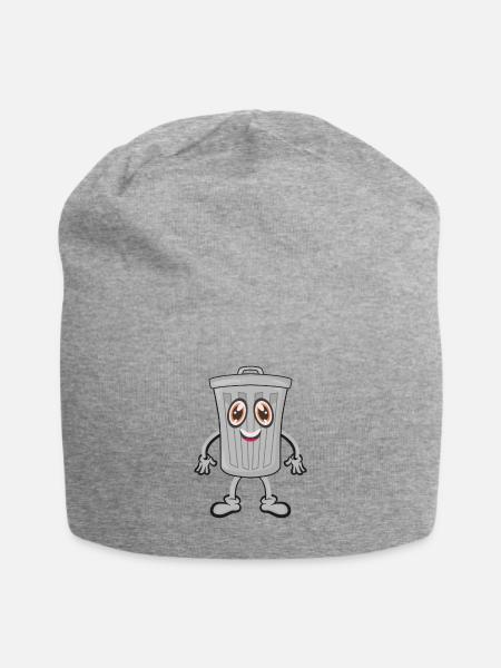 Müll Mülleimer - Jersey-Beanie - Grau meliert