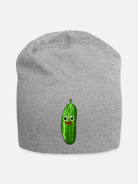 Gurke Gewürzgurke - Jersey-Beanie - Grau meliert
