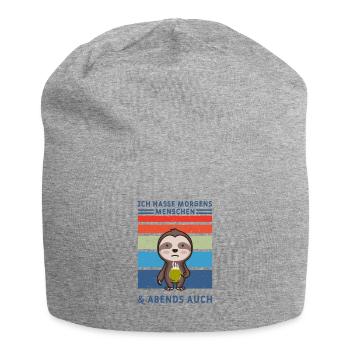Ich hasse morgens Menschen und Abends auch Design - Jersey-Beanie - Grau meliert - Vorne