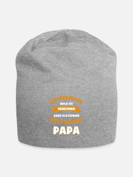 Ich versuche mich zu benehmen - Jersey-Beanie - Grau meliert