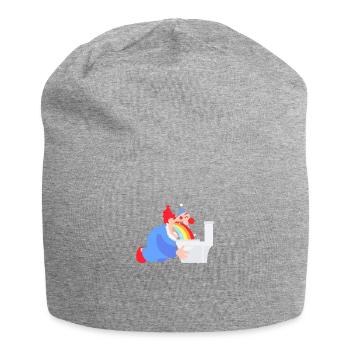 Funny puking clown rainbow gift - Jersey Beanie - heather grey - Front