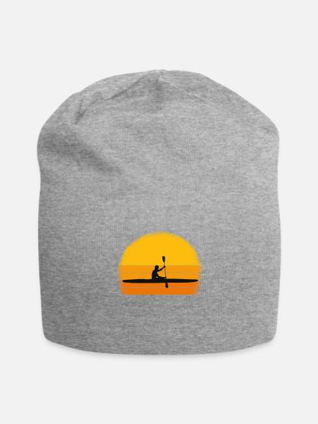 Kayaking Man Kayak Vintage - Jersey Beanie - heather grey