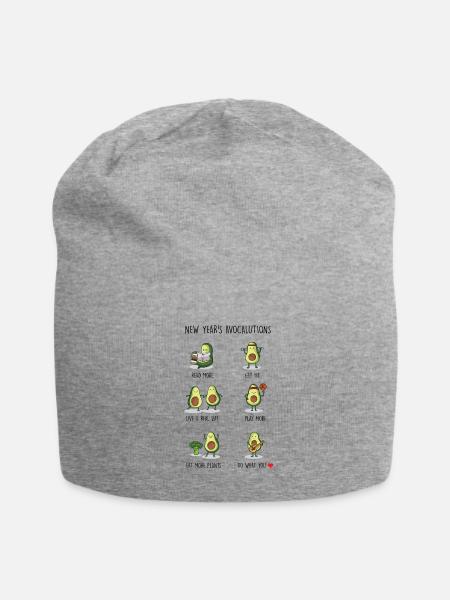 Avo Cardio Vorsätze Avocado nächstes Jahr Veganer - Jersey-Beanie - Grau meliert