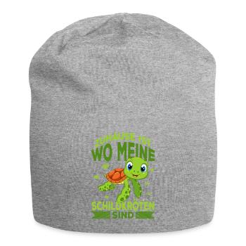 Schildkröte - Jersey-Beanie - Grau meliert - Vorne