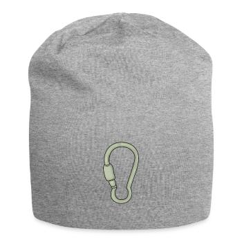 Snap hook climbing climber - Jersey Beanie - heather grey - Front