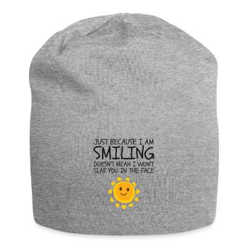 Nur weil ich lächle Netter Neuheits-Humor - Jersey-Beanie - Grau meliert - Vorne