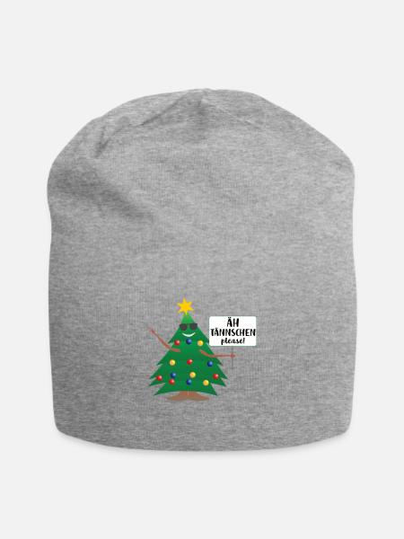 Lustiges Weihnachts Motiv Christbaum Tannenbaum - Jersey-Beanie - Grau meliert