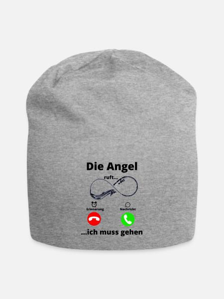 Angeln, Fischen, Fischer, Meer, Fisch, Geschenk - Jersey-Beanie - Grau meliert