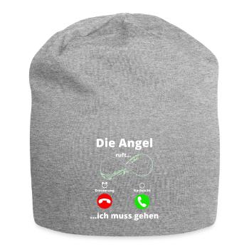 Angeln, Fischen, Fischer, Meer, Fisch, Geschenk - Jersey-Beanie - Grau meliert - Vorne