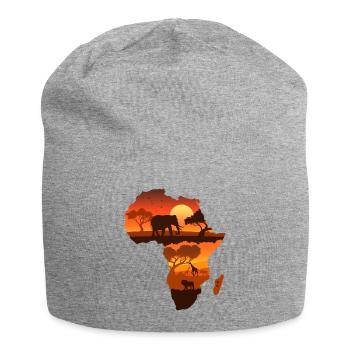 African Safari Map - Jersey Beanie - heather grey - Front