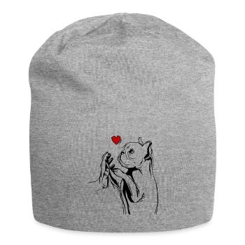 French bulldog - Jersey Beanie - heather grey - Front