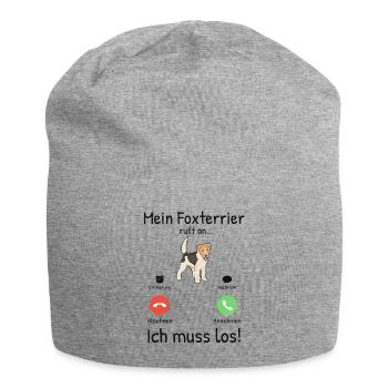 Mein Foxterrier ruft an Drahthaar-Foxterrier - Jersey-Beanie - Grau meliert - Vorne