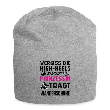 Prinzessin trägt Wanderschuhe / High-heels Berge - Jersey-Beanie - Grau meliert - Vorne