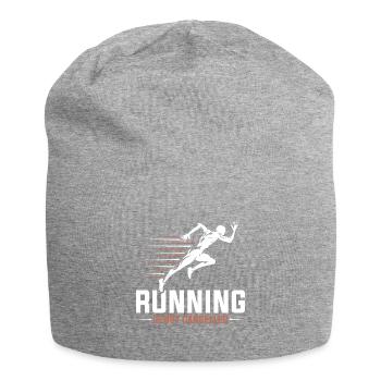 T-shirt en cours d'exécution "La course n'est pas annulée" - Bonnet en jersey - gris chiné - Devant