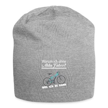 warum ich ohne akku fahre Weil ichs kann - Jersey-Beanie - Grau meliert - Vorne