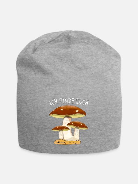 PILZE SAMMELN ICH FINDE EUCH - Jersey-Beanie - Grau meliert