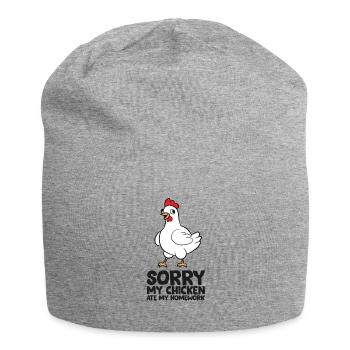 Sorry My Chicken Ate My Homework Kids Homework - Jersey Beanie - heather grey - Front
