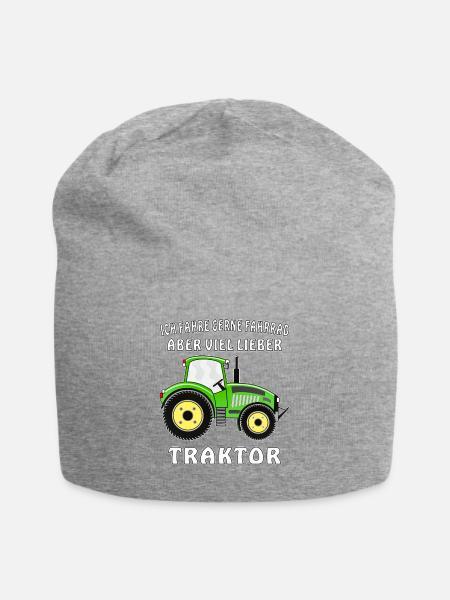 ICH FAHRE GERNE FAHRRAD ABER VIEL LIEBER TRAKTOR - Jersey-Beanie - Grau meliert
