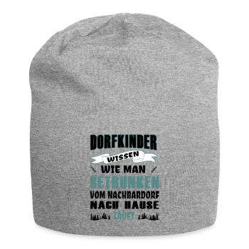 Dorfkinder wissen - Betrunken - Dorffest - black - Jersey-Beanie - Grau meliert - Vorne
