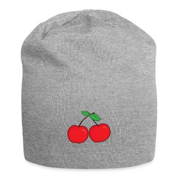 Kirschen - Jersey-Beanie - Grau meliert - Vorne