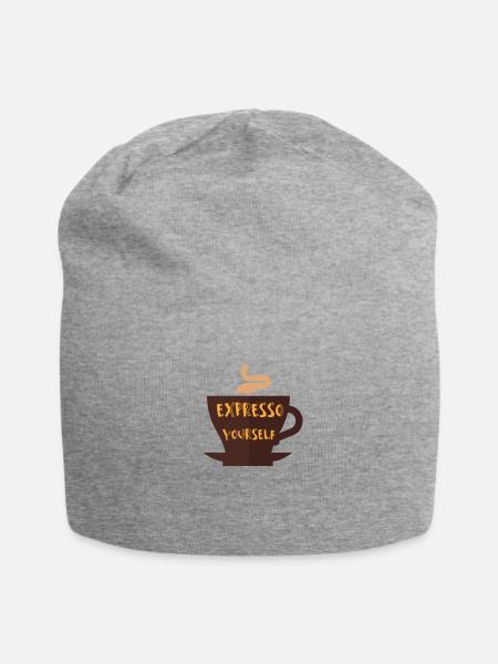 Kaffee, Kaffee, Kaffee, Kaffee, Kaffee, lustig - Jersey-Beanie - Grau meliert