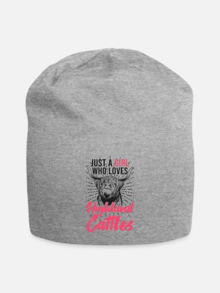 Just a girl who loves Highland Cattle Kuh Rinder B - Jersey-Beanie - Grau meliert