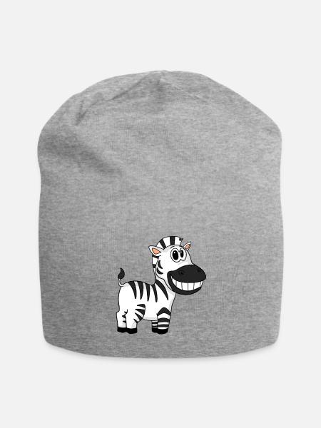 Zebra - Jersey-Beanie - Grau meliert