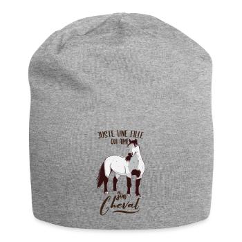 Nur ein Mädchen, das ihr Pferd liebt - Jersey-Beanie - Grau meliert - Vorne