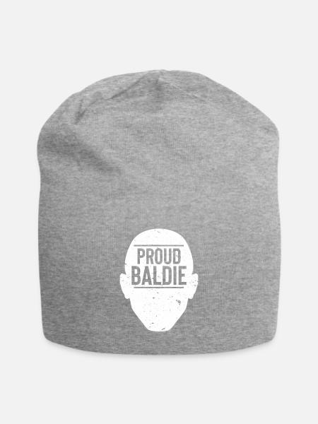 Proud Baldie Glatze Glatzkopf Krebs überlebender - Jersey-Beanie - Grau meliert