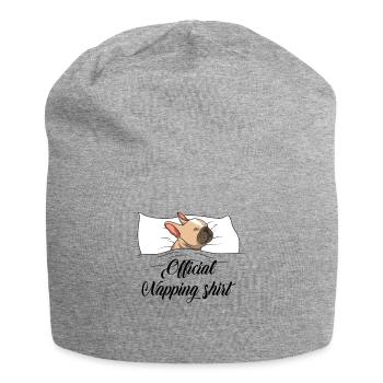 French bulldog - Jersey Beanie - heather grey - Front