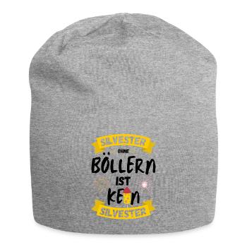 Silvester Ohne Böller Böllern Lustiger Spruch BOOM - Jersey-Beanie - Grau meliert - Vorne
