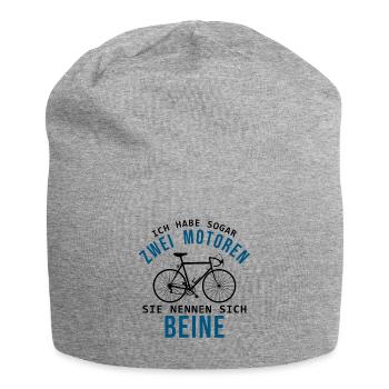 Fahrrad - lustiger Spruch - Rennrad - Beine - Jersey-Beanie - Grau meliert - Vorne