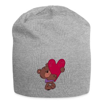 Ours en peluche d'amour - Bonnet en jersey - gris chiné - Devant