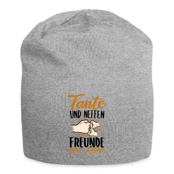 Tante Neffe Freunde fürs Leben zweifache Tante - Jersey-Beanie - Grau meliert - Vorne
