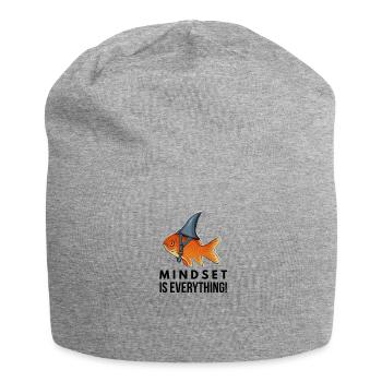 Motivational, Mindset is Everything, Goldfish - Jersey-Beanie - Grau meliert - Vorne