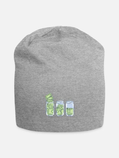 Billetes de un dólar en un vaso - Gorro holgado de tela de jersey - gris jaspeado