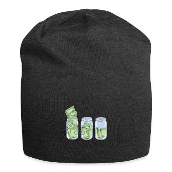 Dollar bills in a glass - Jersey Beanie - charcoal grey - Front