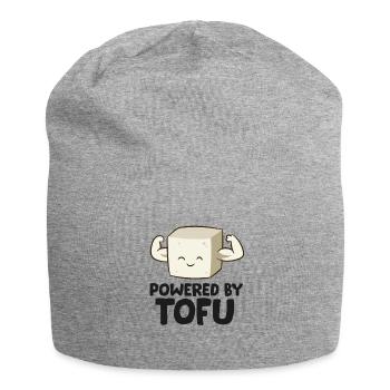 Powered By Tofu Vegan Vegetarian Love Tofu - Jersey Beanie - heather grey - Front