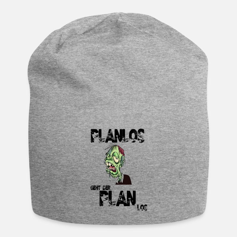 Planlos geht der Plan los - Jersey-Beanie - Grau meliert
