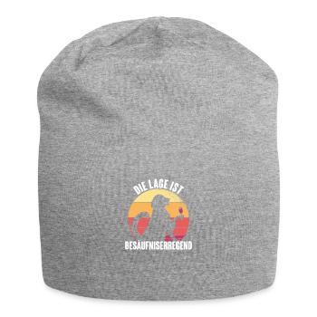Die Lage ist besäufniserregend Motiv - Jersey-Beanie - Grau meliert - Vorne