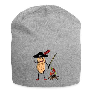 Erdnuss Pirat Freibeuter Lagerfeuer Kinder Säbel - Jersey-Beanie - Grau meliert - Vorne