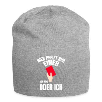 Schiedsrichter Karten Schiedsrichter Fußballer - Jersey-Beanie - Grau meliert - Vorne