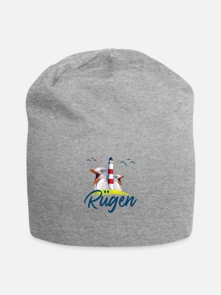 Rügen Insel Ostsee Urlaub Möwe Rüganer Geschenk - Jersey-Beanie - Grau meliert