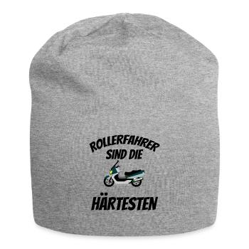 Roller-Fahrer Zweirad Benzin Biker Geschenkidee - Jersey-Beanie - Grau meliert - Vorne